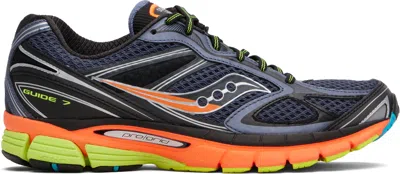 Saucony Black & Navy Progrid Guide 7 Sneakers In Gray