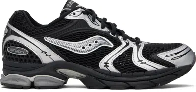 Saucony Progrid Triumph 4 Silver Panelled Sneakers In Black