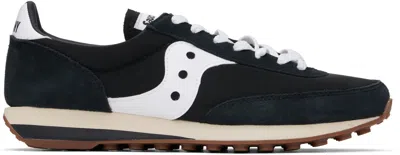 Saucony Black & White Trainer 80 Sneakers In Black/white