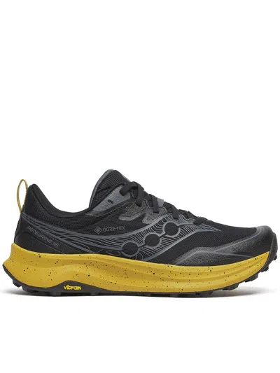 Saucony Black Peregrine 16 Gtx Running Sneakers In Animal Print