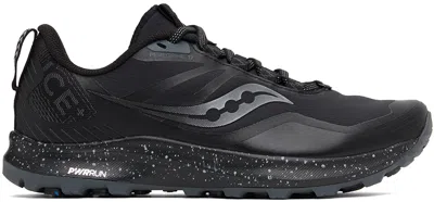 Saucony Black Peregrine Ice+ 3 Sneakers In Black/shadow