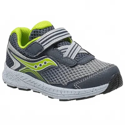 Saucony Boy's Ride 10 Jr In Green/navy In Gray