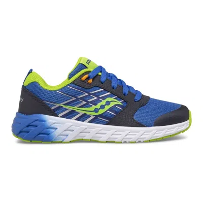 Saucony Kids' Boys Wind 2.0 Lace Sneaker In Blue/green
