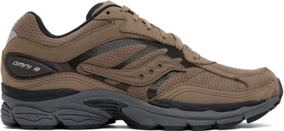 Saucony Brown Progrid Omni 9 Reinvention Sneakers In Otter/caviar