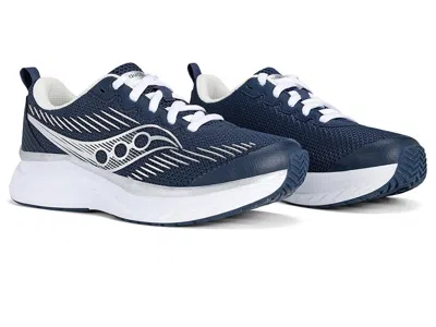 Saucony Cadence (little Kid/big Kid) Kids Shoes Navy/silver : 13 Little Kid W, Synthetic/textile