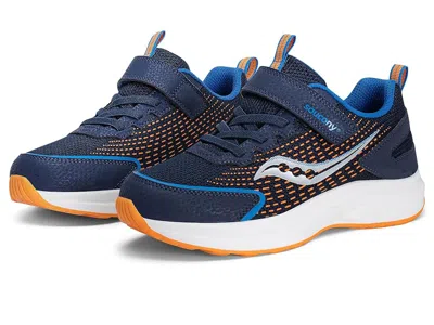 Saucony Cohesion Fst (little Kid/big Kid) Kids Shoes Navy/royal : 13 Little Kid W, Textile In Multi