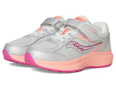 Saucony Cohesion Kdz A/c Sneakers (little Kid/big Kid) Kid's Shoes Silver/coral : 13.5 Little Kid W
