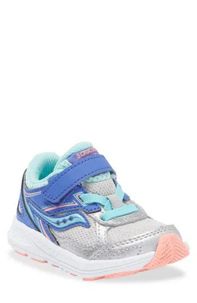 Saucony Cohesion Sneaker In Silver/periwinkle/turquoise