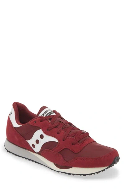 Saucony Dxn Trainer In Burgundy/ White