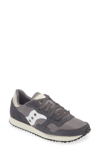 Saucony Dxn Trainer Sneaker In Dark Grey/ Beige