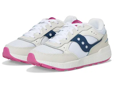 Saucony Eclipse Kdz (little Kid/big Kid) Kid's Shoes White/navy/pink : 6 Big Kid M, Leather/textile