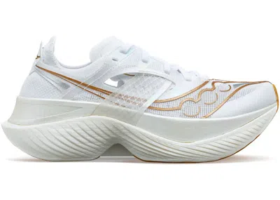 Pre-owned Saucony Endorphin Elite (women's) Sneakers In White/gold