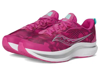 Saucony Endorphin Kdz (little Kid/big Kid) Kid's Shoes Magenta : 4.5 Big Kid M, Textile In Pink