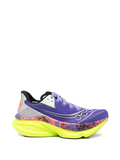 Saucony Endorphin Mesh-panelled Logo-print Sneakers In Purple