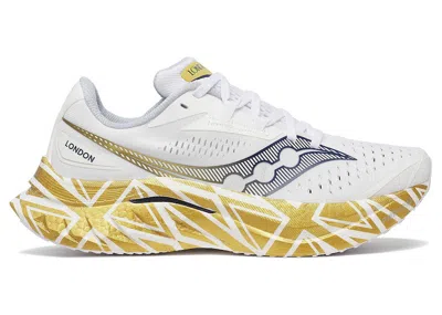 Pre-owned Saucony Endorphin Speed 4 London Marathon (women's) Sneakers In White/gold