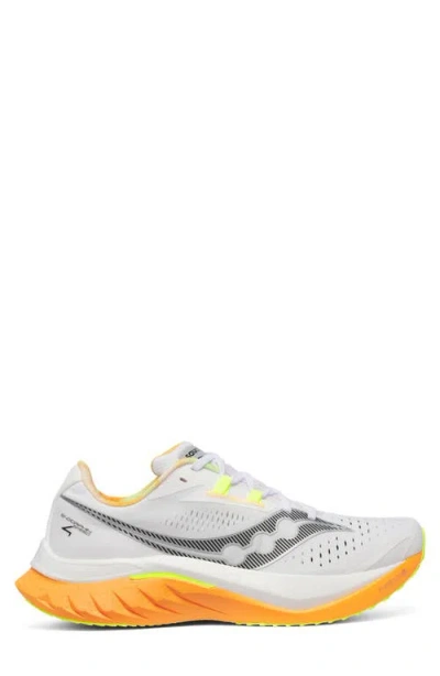 Saucony Endorphin Speed 4 Running Shoe In White/peel