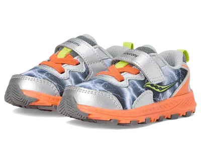 Saucony Flash A/c 3.0 Jr (toddler) Kid's Shoes Grey/orange : 10 Toddler W, Leather In Multi