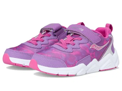 Saucony Flash A/c 3.0 Sneakers (toddler/little Kid/big Kid) Kid's Shoes Purple/magenta : 4.5 Big Kid W, Leat In Animal Print