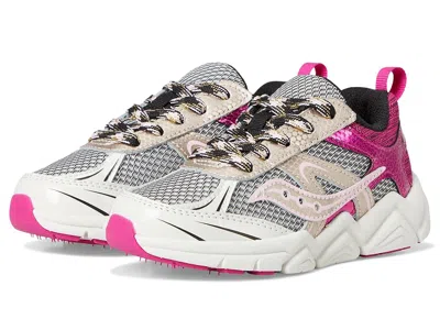 Saucony Flash Xt (little Kid/big Kid) Kid's Shoes Champagne/pink : 13 Little Kid M, Textile In White