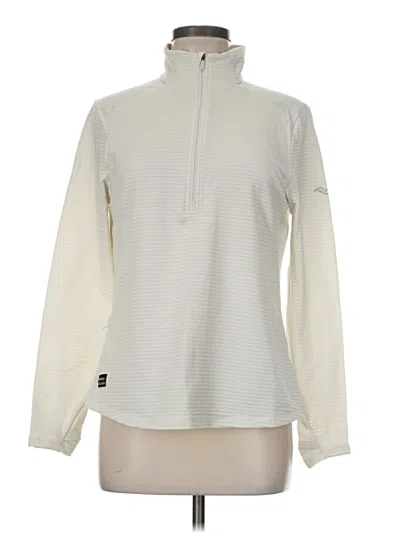 Pre-owned Saucony Fleece Jacket In White