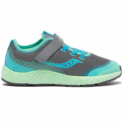Saucony Kids' Girl's Astrofoam Sneakers In Gry/turquoise In Multi
