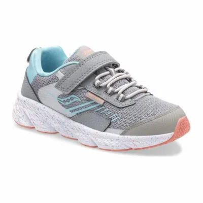 Saucony Kids' Girl's Wind Shield Sneakers In Turquoise In Gray