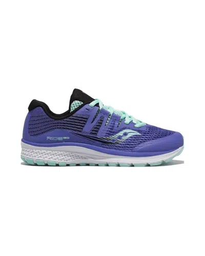 Saucony Kids' Girls' Ride Iso Sneaker In Violet/black/aqua In Blue