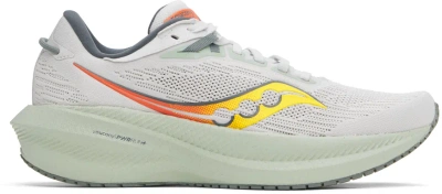 Saucony Gray & Green Triumph 21 Sneakers In Fog/bough