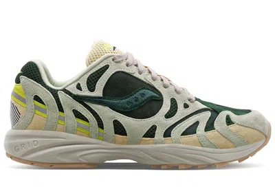 Pre-owned Saucony Grid Azura 2000 Forest Green Sage Beige Sneakers In Light Green/dark Green