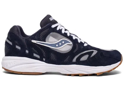 Pre-owned Saucony Grid Azura 2000 Sneakers In Dark Navy Blue/silver/gum