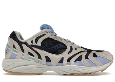 Pre-owned Saucony Grid Azura 2000 Sneakers In Grey/dark Blue/light Blue