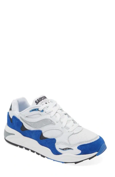 Saucony Grid Shadow 2 Sneaker In White/ Blue