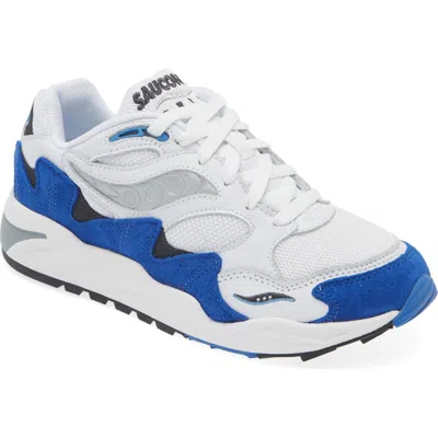 Saucony Grid Shadow 2 Sneaker In White/blue
