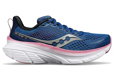 Pre-owned Saucony Guide 17 (women's) Sneakers In Navy Blue/orchid