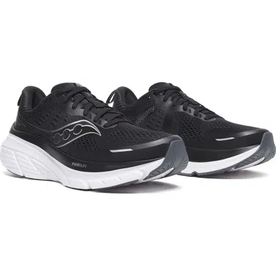 Saucony Guide 18 Running Shoe In Black/white