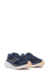 Saucony Guide 18 Running Shoe In Navy/apricot