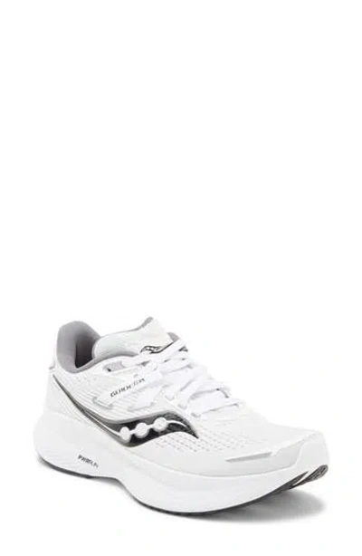 Saucony Guide 6 Running Shoe In White/black
