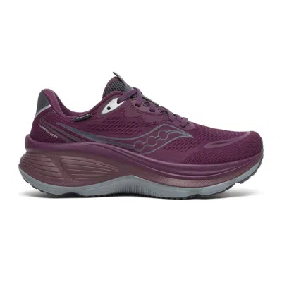 Saucony Hurricane 26 Gtx Purple Grey Aw26 Women's Running Shoes In Burgundy