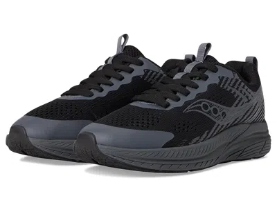 Saucony Hurricane Kdz (big Kid) Kid's Shoes Black/shadow : 4.5 Big Kid M, Leather