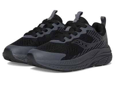 Saucony Hurricane Kdz (big Kid) Kid's Shoes Black/shadow : 4.5 Big Kid M, Leather