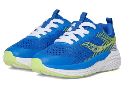Saucony Hurricane Kdz (little Kid) Kid's Shoes Blue/lime : 12 Little Kid M, Leather