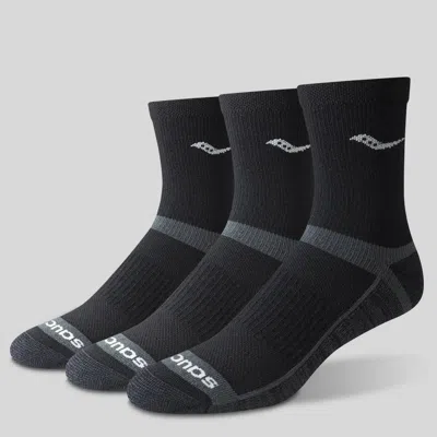 Saucony Inferno Cushion Mid 3-pack Sock Black