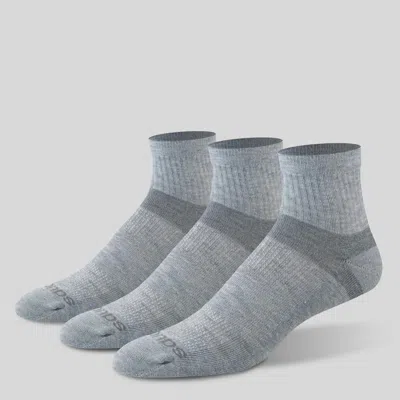 Saucony Inferno Cushion Quarter Sock Greyheather In Gray