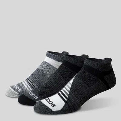 Saucony Inferno Merino Wool Blend No Show 3-pack Sock Greymarl In Multi