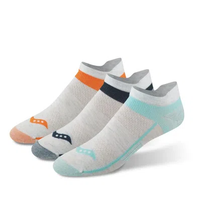 Saucony Inferno Ultralight No Show Tab 3-pack Sock Lightgreyassorted In Light Grey Assorted