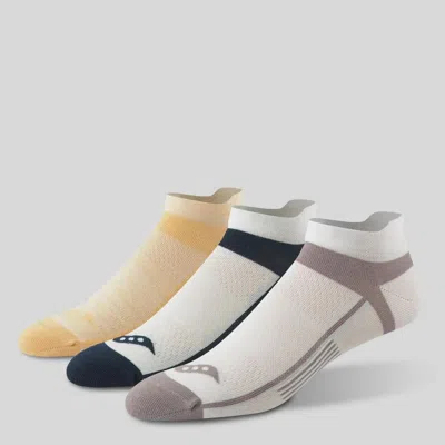 Saucony Inferno Ultralight No Show Tab 3-pack Sock Woodrose|navy|apricot In Multi