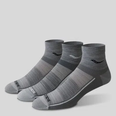 Saucony Inferno Ultralight Quarter 3-pack Socks Grey In Gray