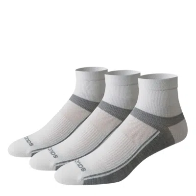 Saucony Inferno Ultralight Quarter 3-pack Socks Whiteassorted In Gray