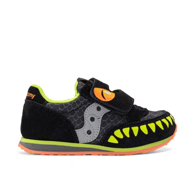 Saucony Jazz Hook Loop Sneaker (toddler/little Kid) Kid's Shoes Black/lime : 7 Toddler M, Rubber/suede/texti