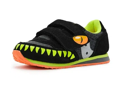 Saucony Jazz Hook Loop Sneaker (toddler/little Kid) Kid's Shoes Black/lime : 7 Toddler M, Rubber/suede/texti